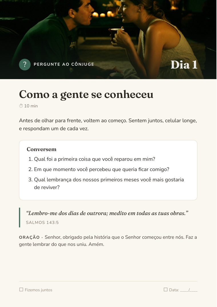 Página Pergunte ao Cônjuge