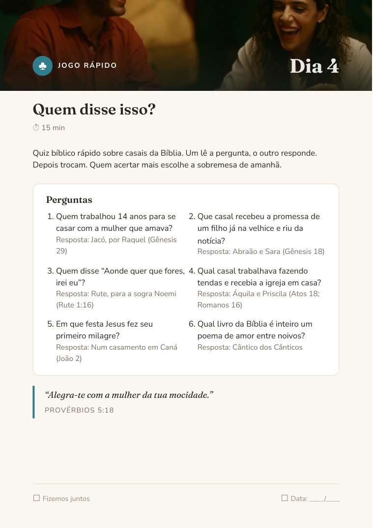 Página de quiz bíblico